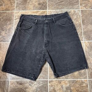 Vintage Wrangler Jean Shorts Men's 36 Black Cotton Jorts 8.5" Inseam 90's